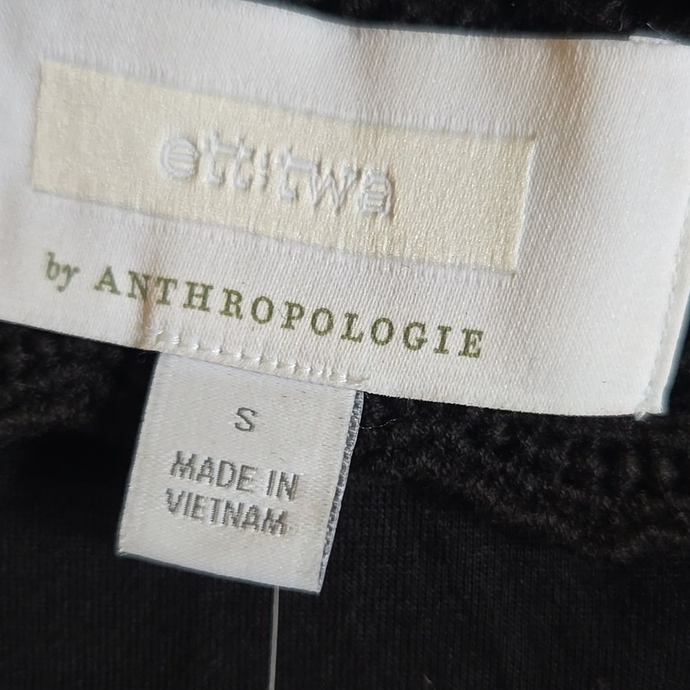 Anthropologie-Blk/iv textured A line dress with different band Sz S NWT - Picture 4 of 10